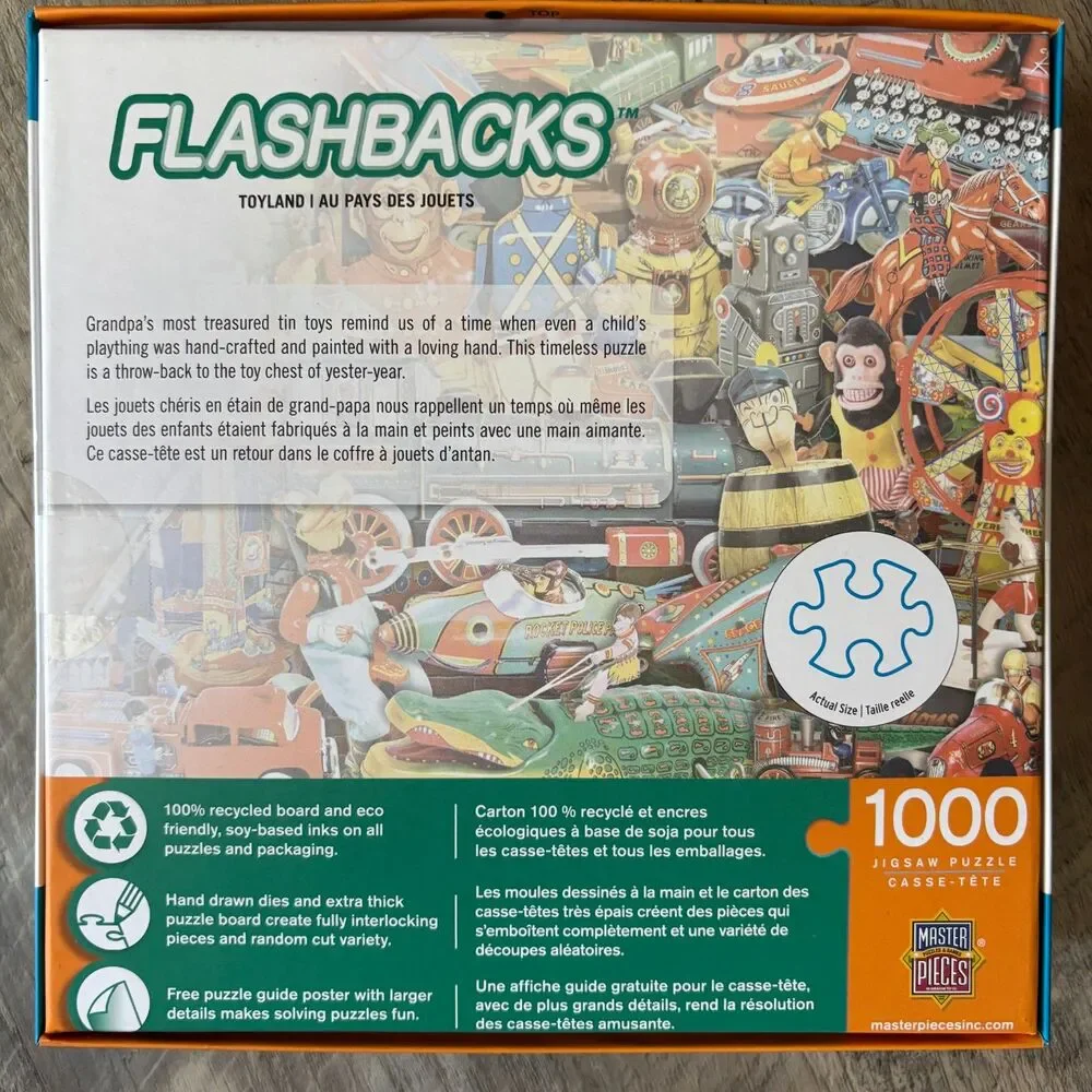 Master Pieces Flashbacks Toyland 1000 Piece Jigsaw Puzzle Vintage Toys Sealed
